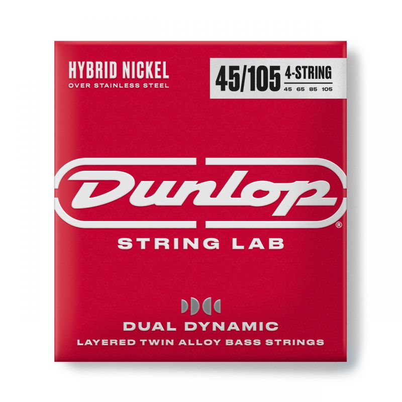 Набор струн DUNLOP DBHYN45105 DUAL DYNAMIC LAYERED TWIN ALLOY HYBRID WOUND NICKEL BASS STRINGS 45-105